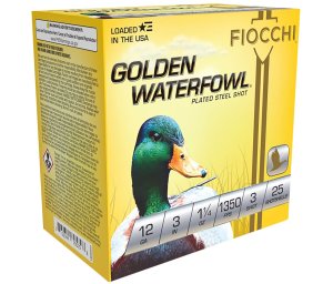 Fiocchi Golden Waterfowl 123SGW3 12 Gauge 3 In 1-1/4 oz #3 Shot 25/Box