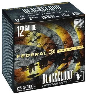 Federal Black Cloud FS 12 Gauge 3 in 1 1/8 oz #4 Shot 1635 fps 25 Rounds