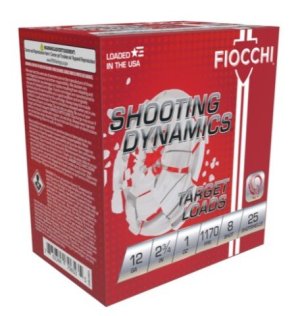 Fiocchi Exacta Light Shooting Dynamics Shotshells 12 ga 2-3/4 in 1oz 1170 fps #8 25/ct