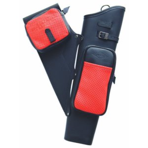 Neet NT-2100 Leather Target Quiver Black 19" RH (Black with Orange Pockets)