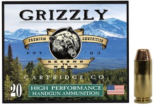 Grizzly GC10CM2 10mm Auto 200gr FMJ Flat Point Ammo, 20/Box