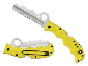 ] -> Spyderco Assist Salt C79PSYL 3.68 In H2 Steel Yellow FRN Knife