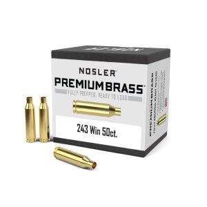 Nosler 054041101059 .243 Win 50 Count Unprimed Brass Rifle Cases