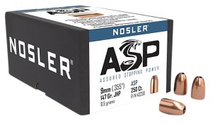 Nosler 43258 9mm .355 147gr JHP Bullets 250 Count