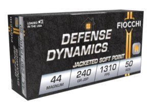 Fiocchi 44A500 Defense Dynamics 44MAG 240GR JSP Ammo