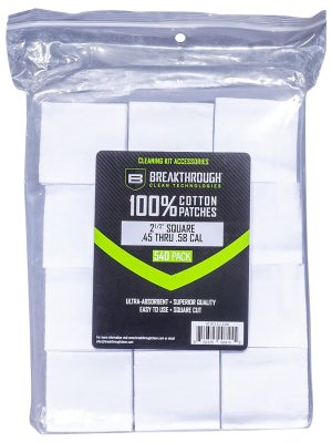 Breakthrough Clean BTCPS212540 Cotton Patches 2.5" 540-Pack 45/54 Caliber