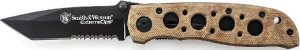 S/WESSON EXTREME OPS 4.1' BLACK TANTO W/SERRATED BLADE W/DESERT HANDLE *BOX*