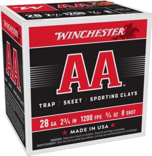 Winchester AA 28 Gauge Lead Shot 3-4 Ounce 25 Rounds