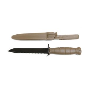 Glock Field Knife/Saw Back 6-1/2 Clip Point Blade Black Flat Dark Earth Bulk