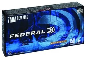 Federal 7RA 7mm Remington Magnum 150 Grain Jacketed Soft Point 20 Rounds