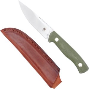 Cobratec Koonsman CTKMNODG 4" Fixed Blade OD Green D2 with Leather Sheath