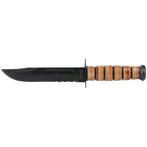 Ka-Bar 1219CP Army Knife 7 In Blade 1095 Cro-Van Leather Sheath