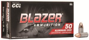 CCI Blazer 3509 9mm Luger 115 Grain FMJ 50 Rounds Per Box