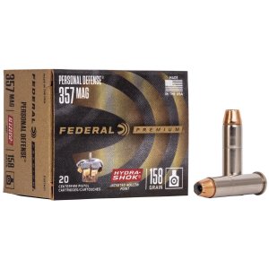 Federal P357HS1 357 Magnum 158 Grain Hydra-Shok JHP 20 Rounds Box
