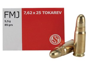 Sellier & Bellot SB762TOK 7.62x25mm Tokarev 85gr FMJ 65rd