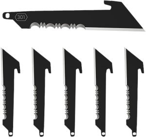 Outdoor Edge Utility Replacement Blades Serrated Black 3 in. 6 pk.