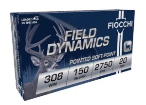Fiocchi 308B Field Dynamics 308Win 150gr Pointed Soft Point 20 Per...
