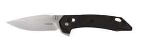 Kershaw Bonneville 3.2 In Modified Clip Point Plain Edge Manual Black