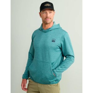 Huk H1300093-540-XXL Performance Fleece Hoodie Storm Blue Heather 2XL