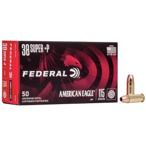 Federal American Eagle .38 Super +P 115gr JHP 50rd Box AE38S3