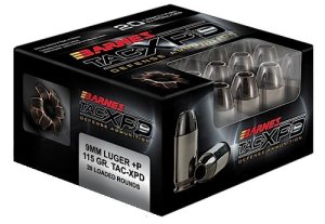 Barnes Bullets TAC-XPD 9mm Luger +P 115 Grain 20 Rounds BPD9MM1