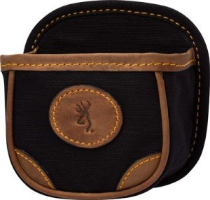 Browning Lona Canvas Leather Shell Box Carrier Black Brown 25 Round Capacit