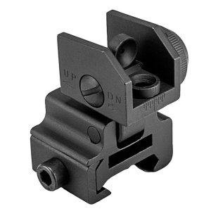 NcStar MARFLR AR Flip-Up Rear Sight Black Aluminum/Steel Picatinny Rail
