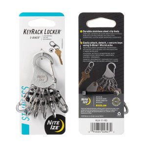 Nite-Ize Keyrack Locker Wall-Mount Key Organizer Steel Gray