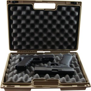 Berry's Double Pistol Case (Tan) L: 15 W: 10 H: 4