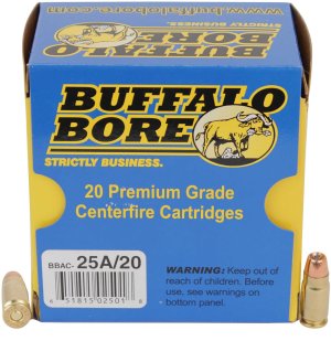 Buffalo Bore 25A20 357 Sig 125gr JHP Ammo 20 Rounds 1425 FPS
