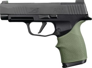 Hogue 18711 HandAll Beavertail Grip Sleeve OD Green for P365XL