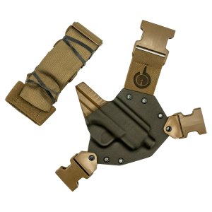 Gunfighters Inc KN-HELLCAT-040221 Kydex Chest Holster Coyote Brown RH