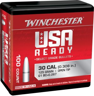 Winchester Ammo WBR30125 Centerfire Rifle 308Win 125gr Open Tip 100 Per...