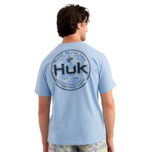 Huk Marlin Circle Short Sleeve Pocket Shirt Cerulean L H1000594-423-L
