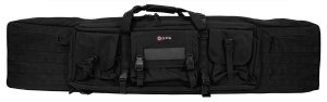 GPS GPS-DRC55 Double Rifle Case Black 600D Polyester 2 Pistol Compartments