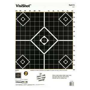 Champion Targets 45804 VisiShot Sight-In 5-Diamond Paper Hanging Pistol/Rifle 13" x 18" Black/White 10 Pk.
