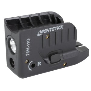 Nightstick TSM11G Subcompact Tactical Weapon Light w/Laser for Glock 42/43/43X/48 Handgun 150 Lumens White LED 104 Meters Beam Black Polymer