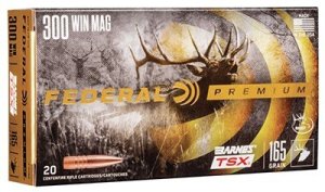 Federal Premium P300WR 300 Win Magnum 165 Grain Barnes TSX 20 Rounds