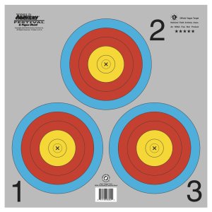 Maple Leaf TA3X40G NFAA Vegas 3-Spot Target Face 100pk, 17"x17" Gray