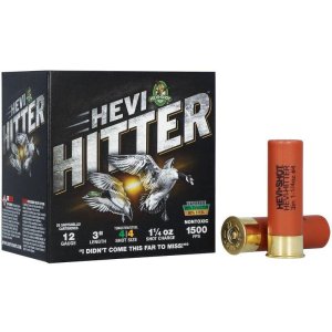 HEVI-Shot HEVI-Hitter Tungsten/Steel 12 Gauge 3" 1-1/4 oz #4 25/ct
