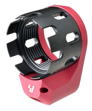 Strike Industries Tribus Red Anodized Castle Nut & End Plate Set