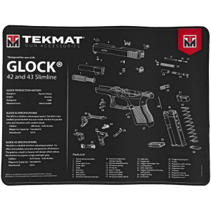 TekMat Ultra 15x20 Black Mat Glock 42/43 Exploded Parts Diagram