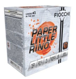 Fiocchi 12FPTX8 12 Gauge 2.75" 1oz 8 Shot Paper Shotgun Shells 25/Box