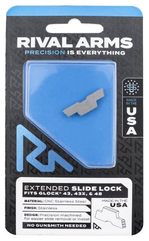 Rival Arms RARA80G003D Extended Slide Lock Stainless for Glock 43/43X/48