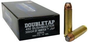 DoubleTap Ammunition 450 Bushmaster 300gr Jacketed Soft Point 20 Box
