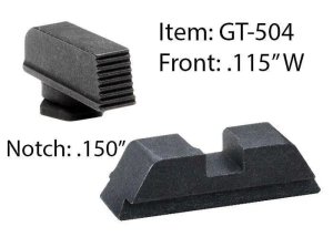 AmeriGlo Defoor GT504 Tactical Sight Set Serrated Front Glock 17 19