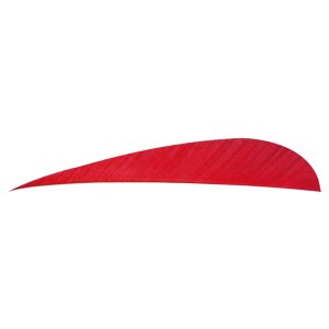 Trueflight 11503 Parabolic Feathers Red 4 In RW 100 Pack
