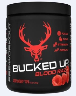 Bucked Up Blood Raz Pre-Workout 30-Serving Caffeinated Powder Tub