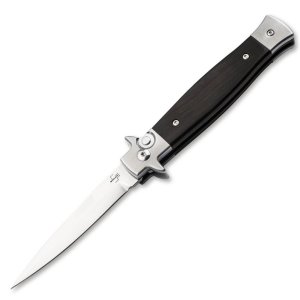 BOKER STILETTO 3.5" FALSE EDGE/PLAIN/EBONY/SATIN