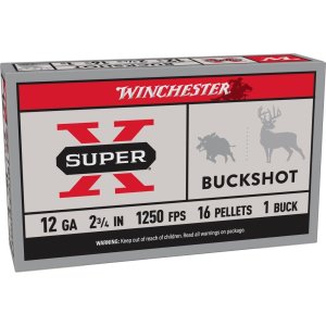 Winchester Ammo XB121 Super X 12 Gauge 2.75" 16 Pellets 1 Buck Shot 5 Bx/ 50 Cs